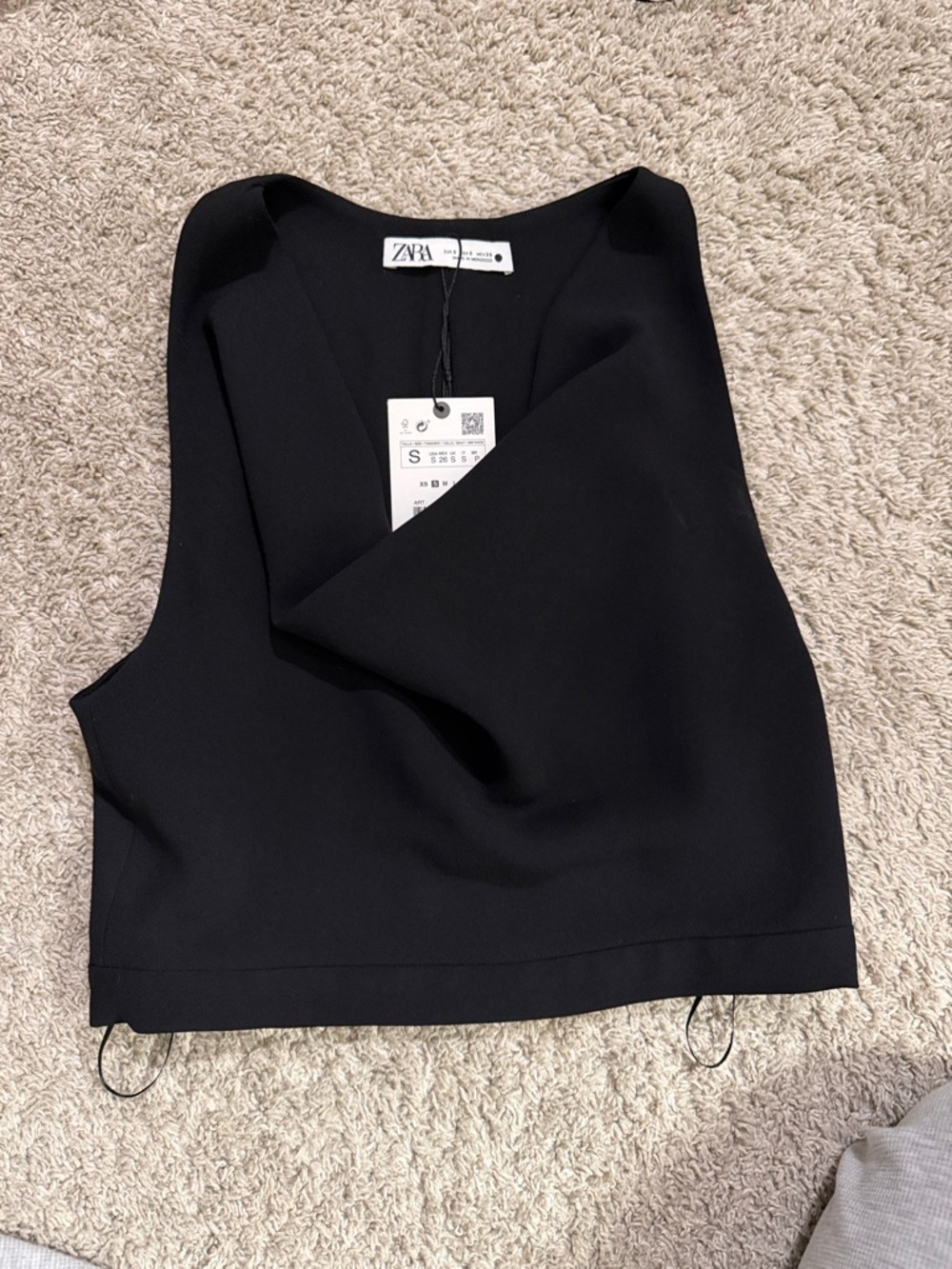 Zara Black cowl neck  Crop Top